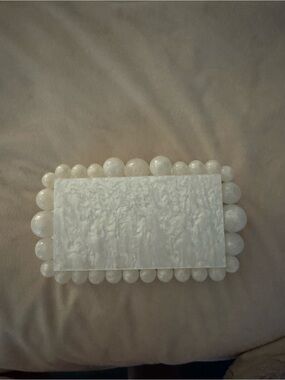 Pearlescent Beaded Rectangle Clutch NWOT